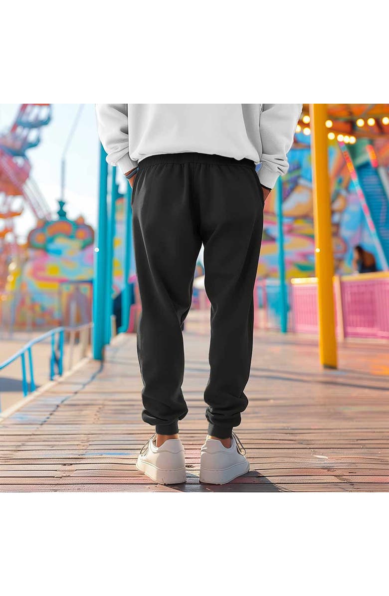 Dalix Mens Ghost Fleece Jogger Sweatpants, Alternate, color, Black