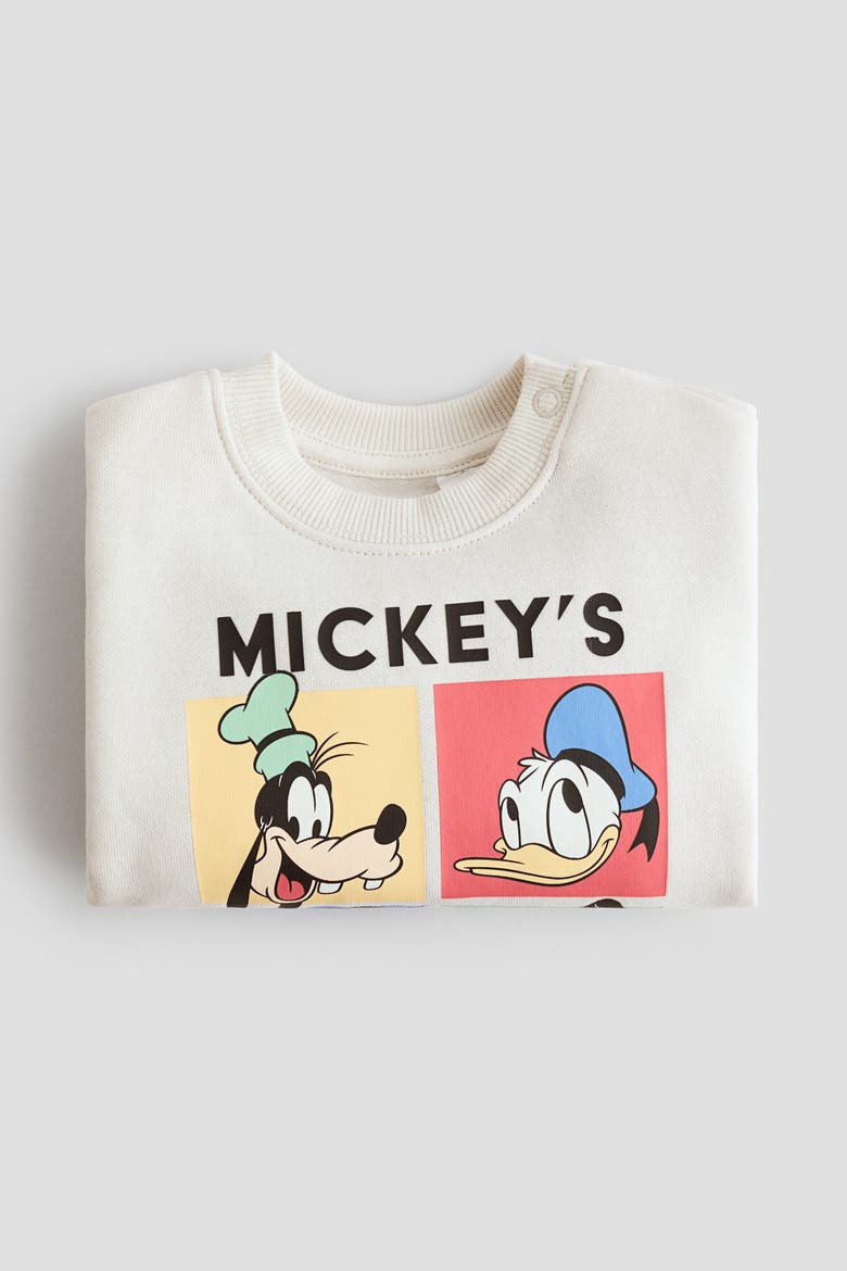 Printed Sweatshirt, Alternate, color, White/Mickey Mouse