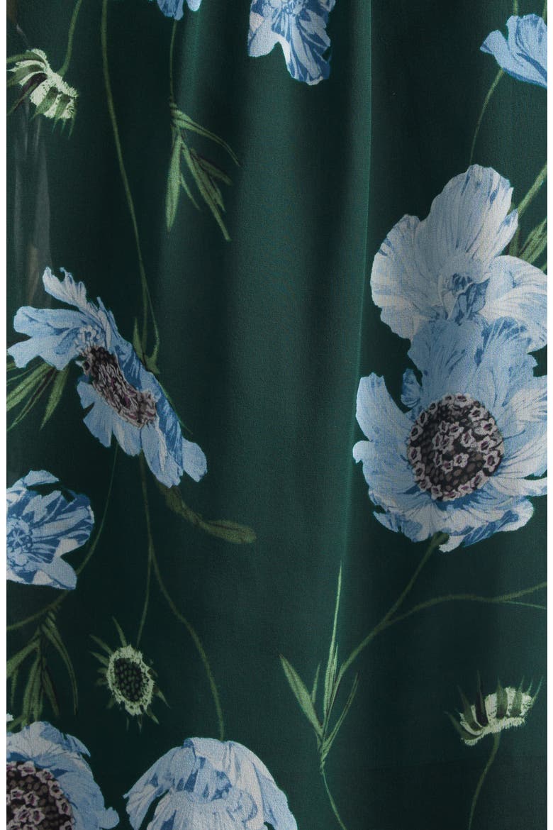 Floral Print Silk Voile Top, Alternate, color, BELLE EPOQUE POPPY DARK GREEN