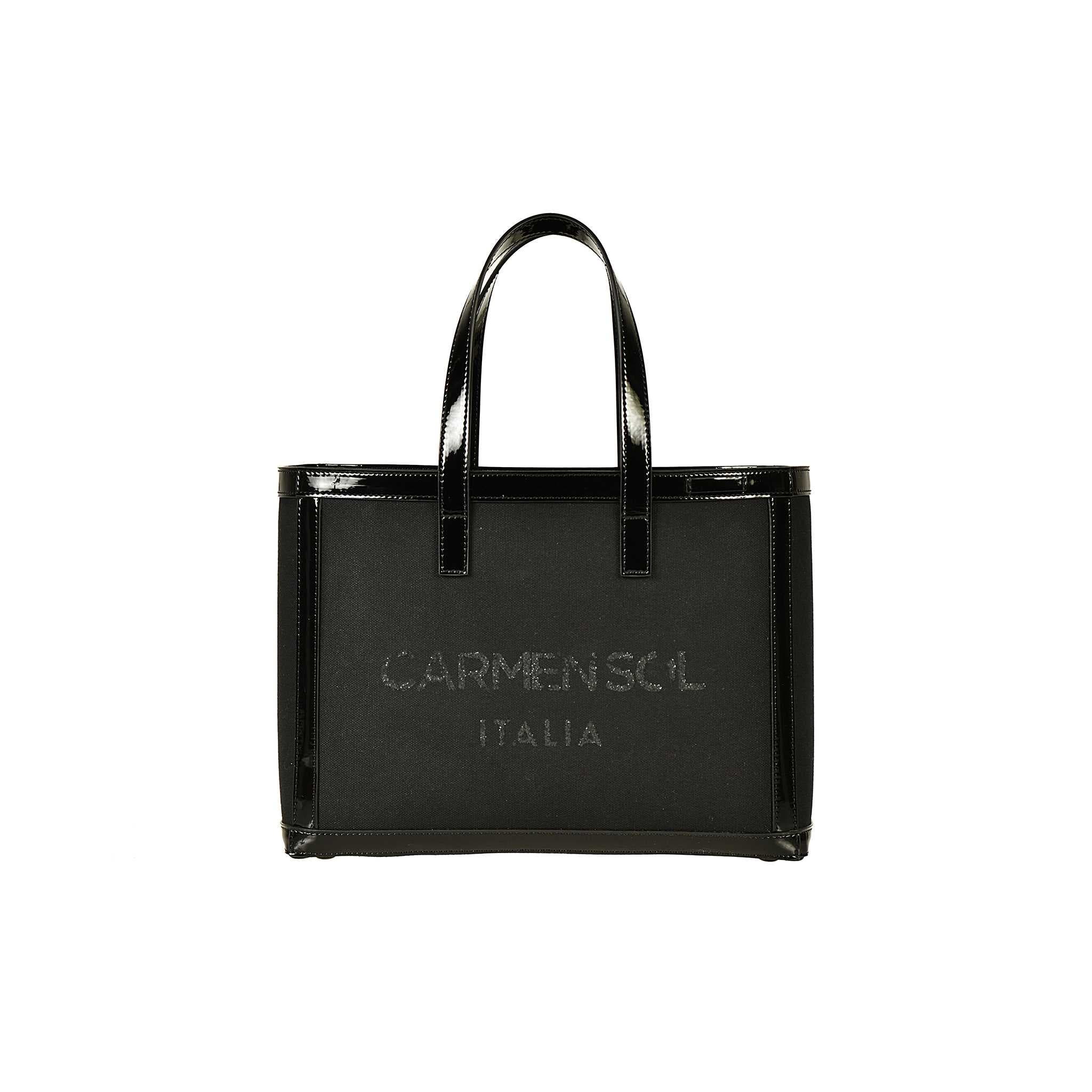 CARMEN SOL Venezia Black Tote Bag, Main, color, Black