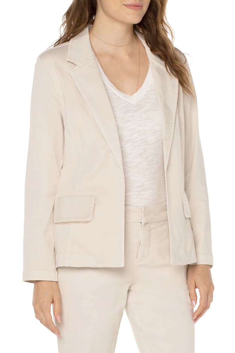 Fitted Open Front Twill Blazer, Alternate, color, ROMAN STONE