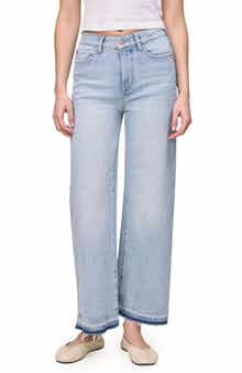 WARP+WEFT ICN Release Hem High Waist Ankle Wide Leg Jeans