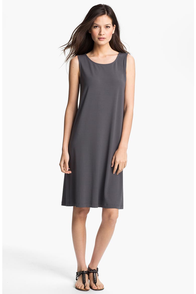 Jewel Neck Shift Dress, Main, color, ASH
