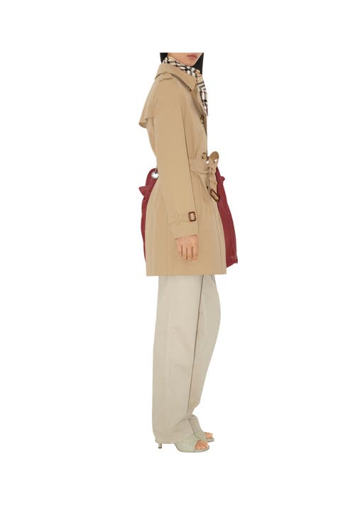 Burberry Kensington Quilted Short Org 2 Coat With Hood In Brown