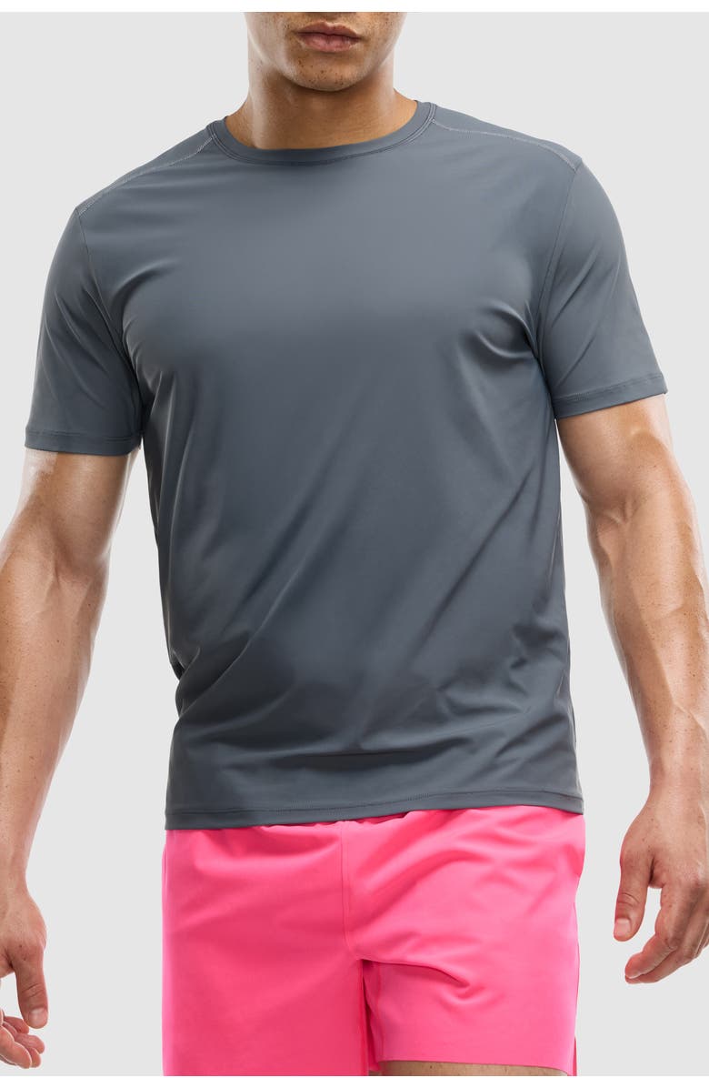 Peloton Interlock Short Sleeve Run Tee, Main, color, Dark Grey