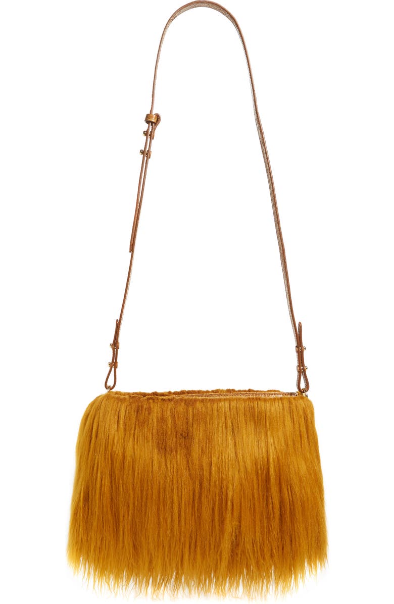 Dries Van Noten Faux Shearling Crossbody Bag, Alternate, color,