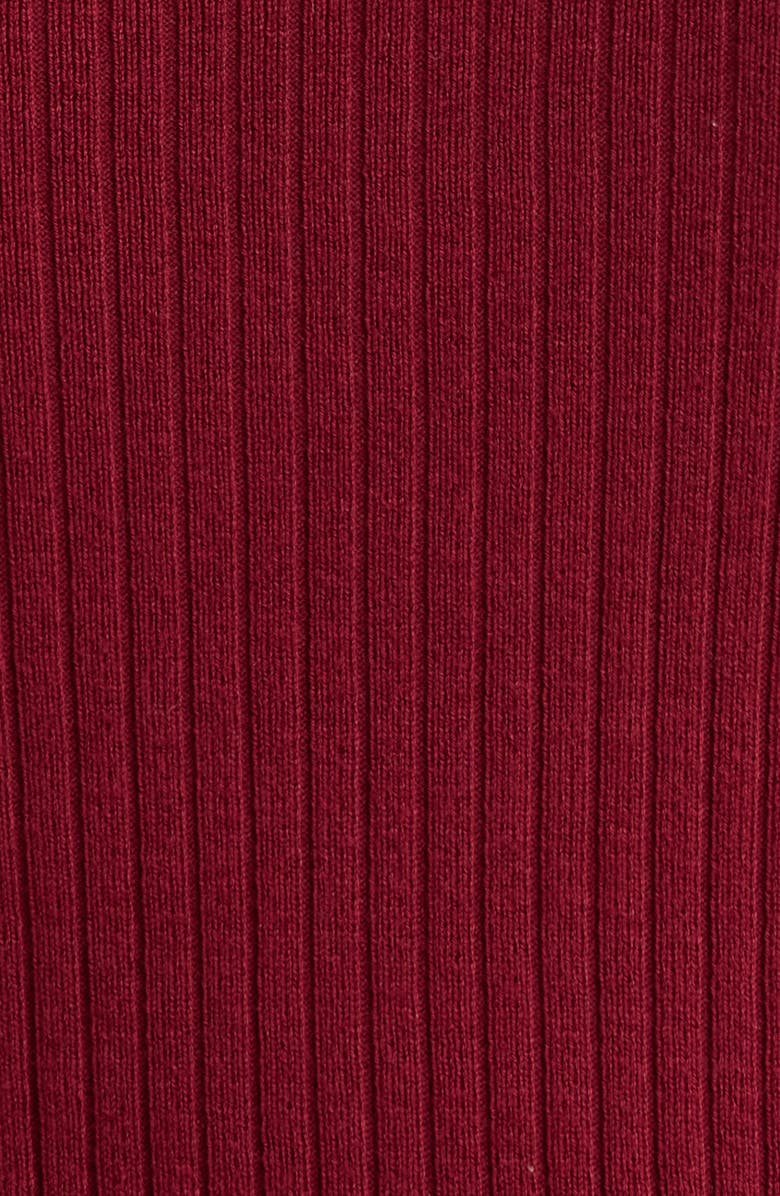 Jones New York Sutton Mock Neck Long Sleeve Cotton Blend Sweater, Alternate, color, Bordeaux