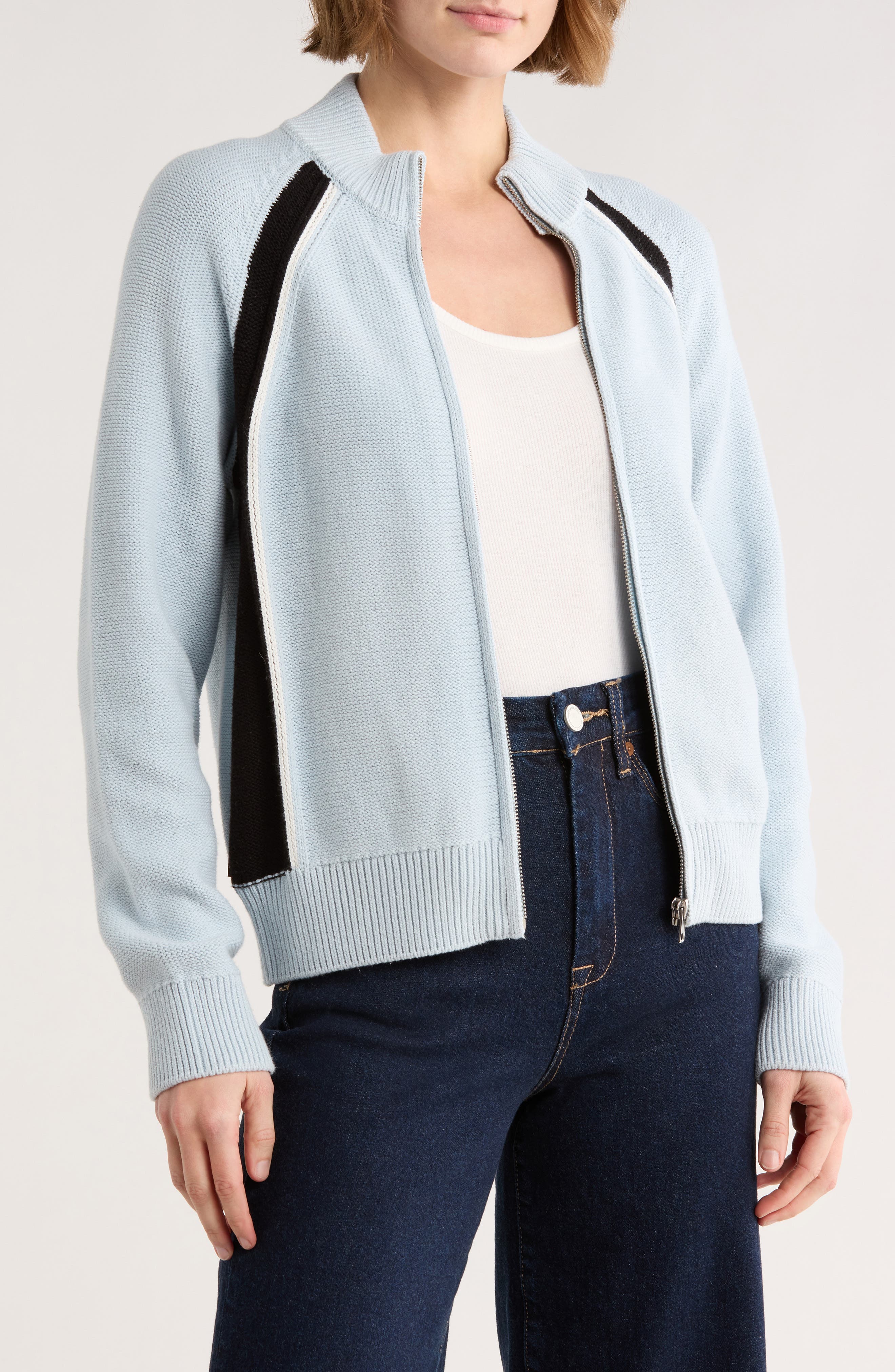Obey Lizzie Colorblock Zip Cardigan