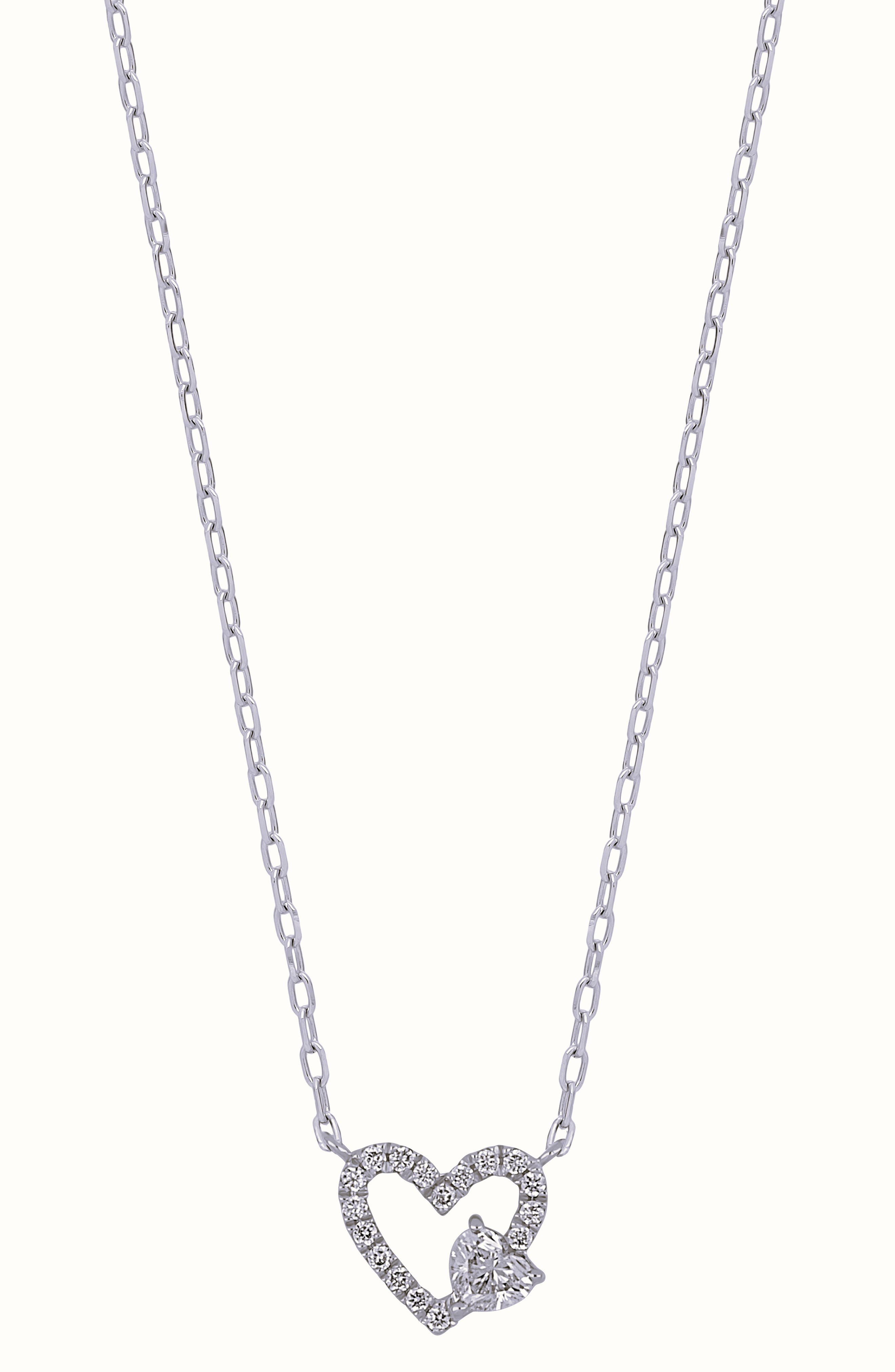 Audrey Diamond Heart Pendant Necklace