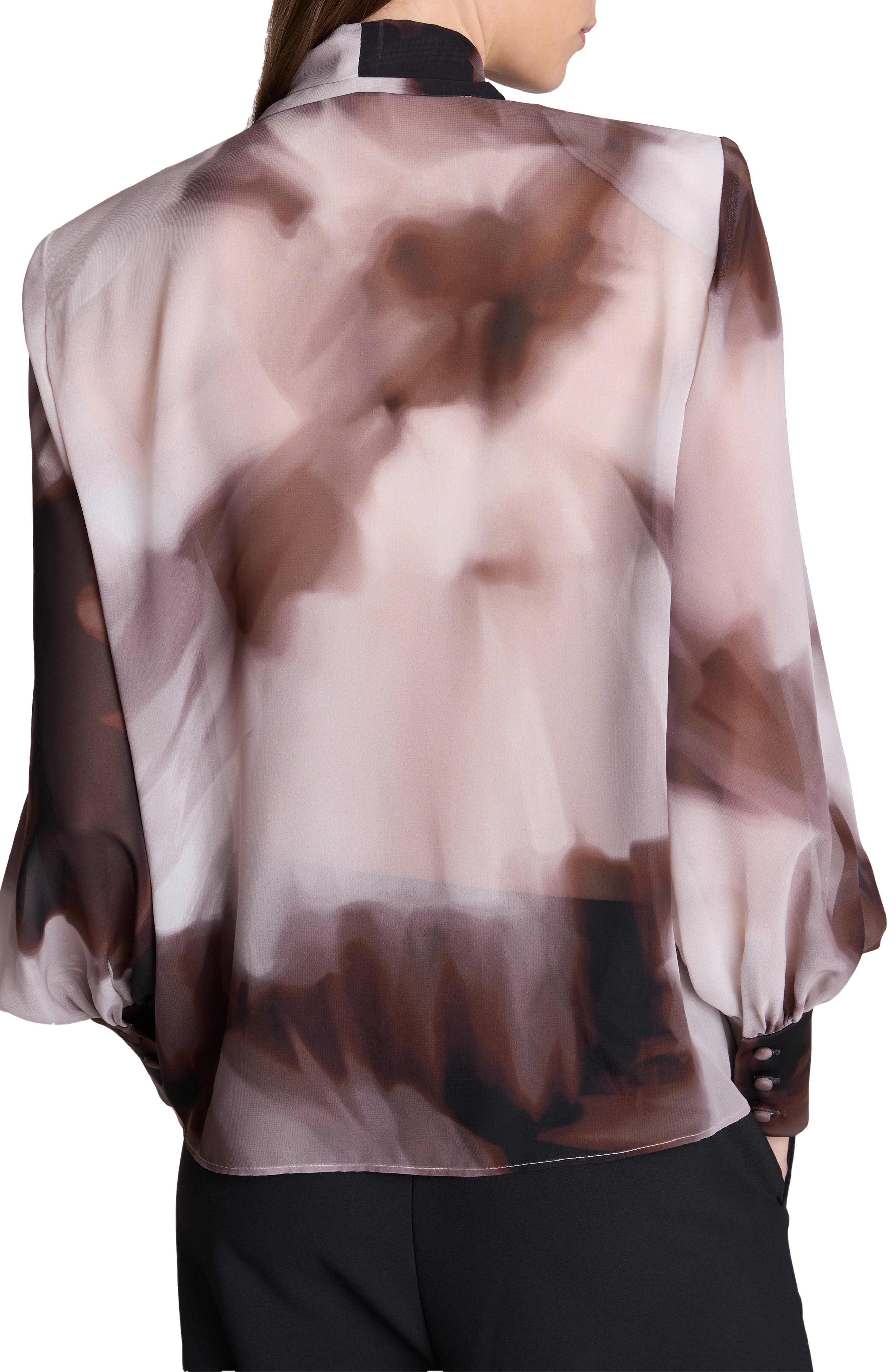 Kenneth Cole Tie Neck Balloon Sleeve Top (Women) | Nordstrom