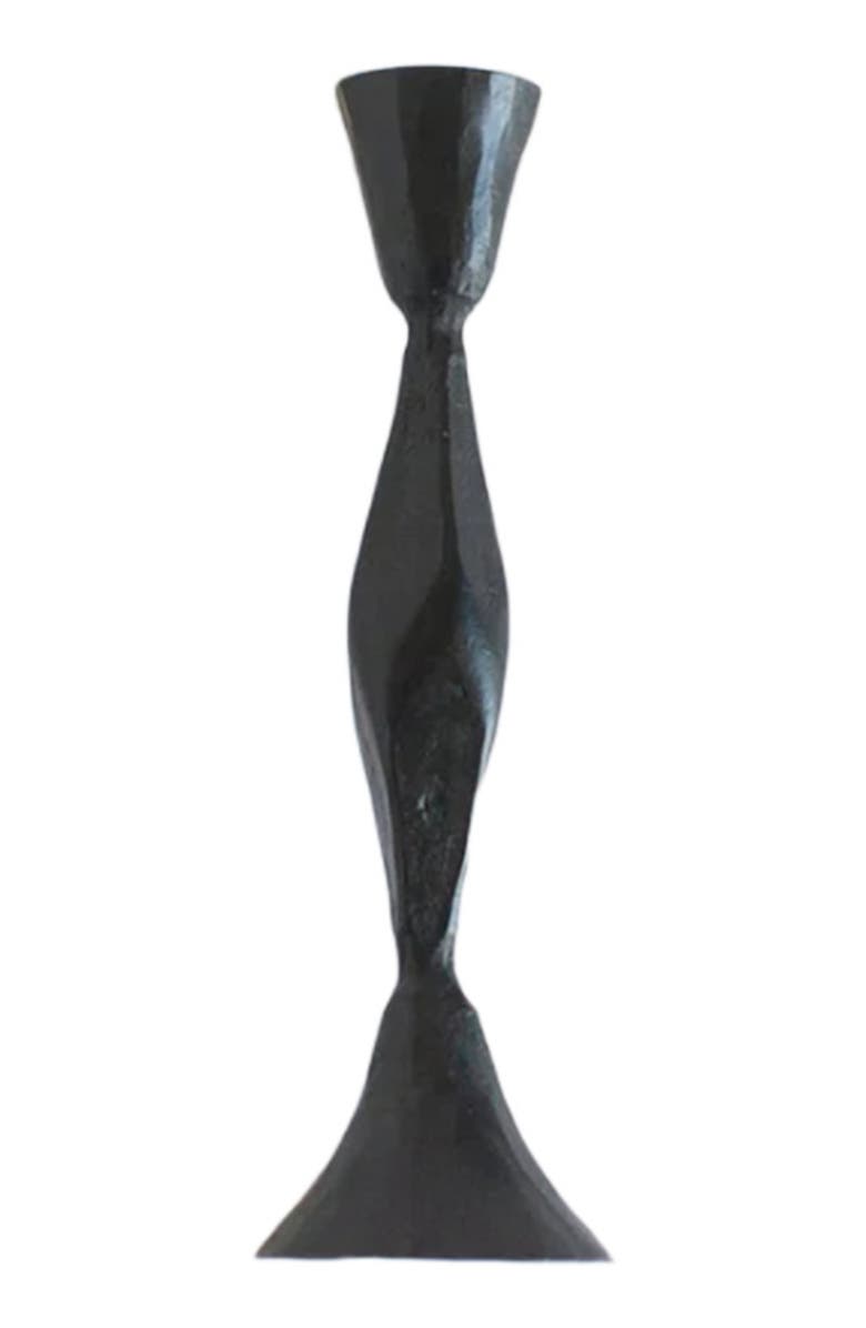 Creative Women High Diamond Hand-Forged Iron Candle Stand - Set of 2, Alternate, color, Black