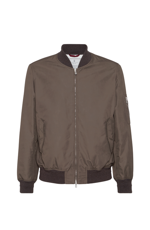 Brunello Cucinelli Bomber Jacket With Padding In Brown