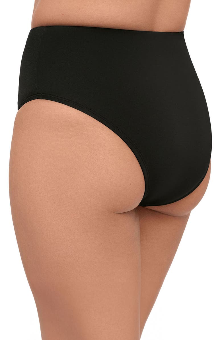 S3 Apparel Smoothing and Sculpting Classic High-Waist Swimsuit Bikini Bottoms, Alternate, color, Onyx Black