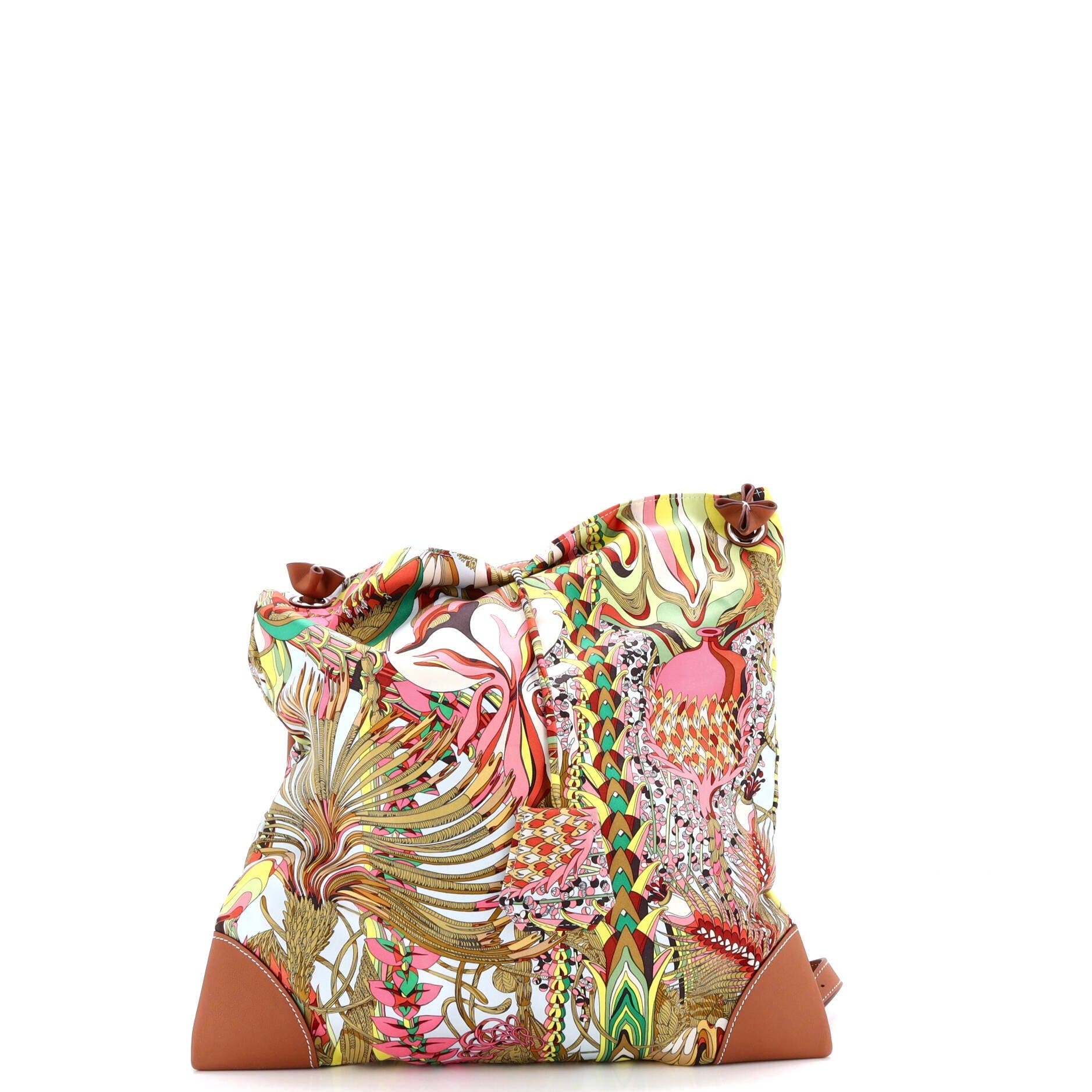 Pre-Owned Hermes Silky City Bag Printed Silk and Leather PM, Alternate, color, 