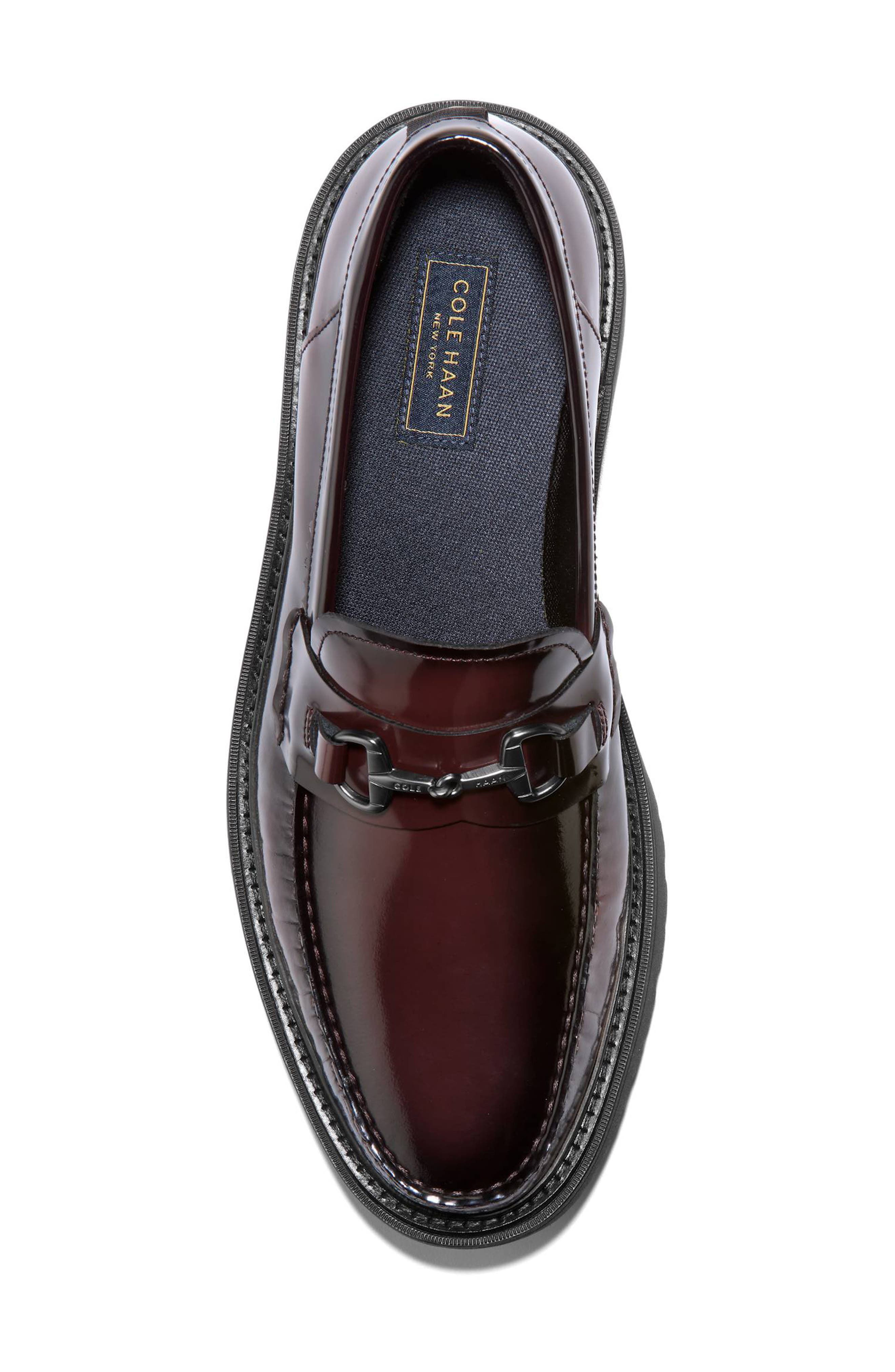 Broome Grand Lug Sole Bit Loafer, Alternate, color, BURGUNDY BOX BRUSH OFF / BLACK