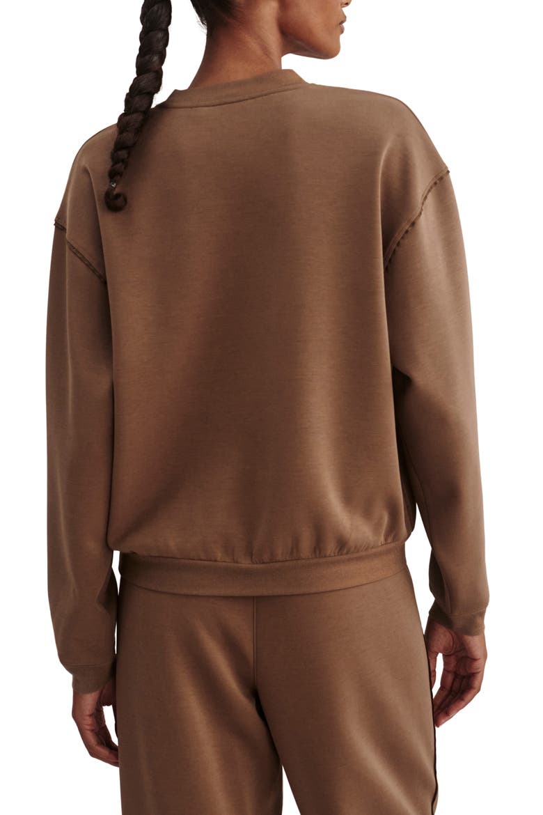 Coralie Crewneck Sweatshirt, Alternate, color, TEAK OLIVE