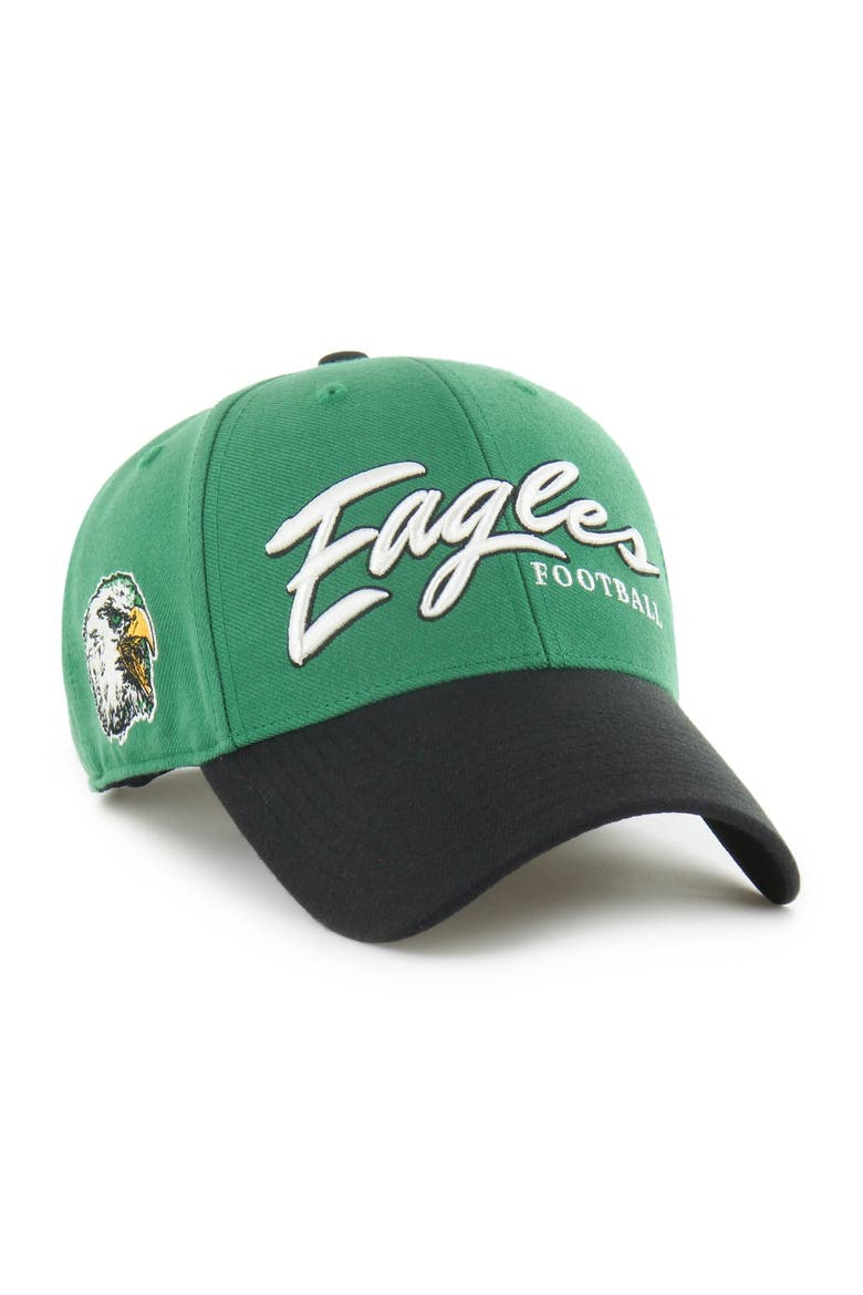 Men's '47  Kelly Green Philadelphia Eagles Throwback MVP Adjustable Hat, Main, color, Kelly Green