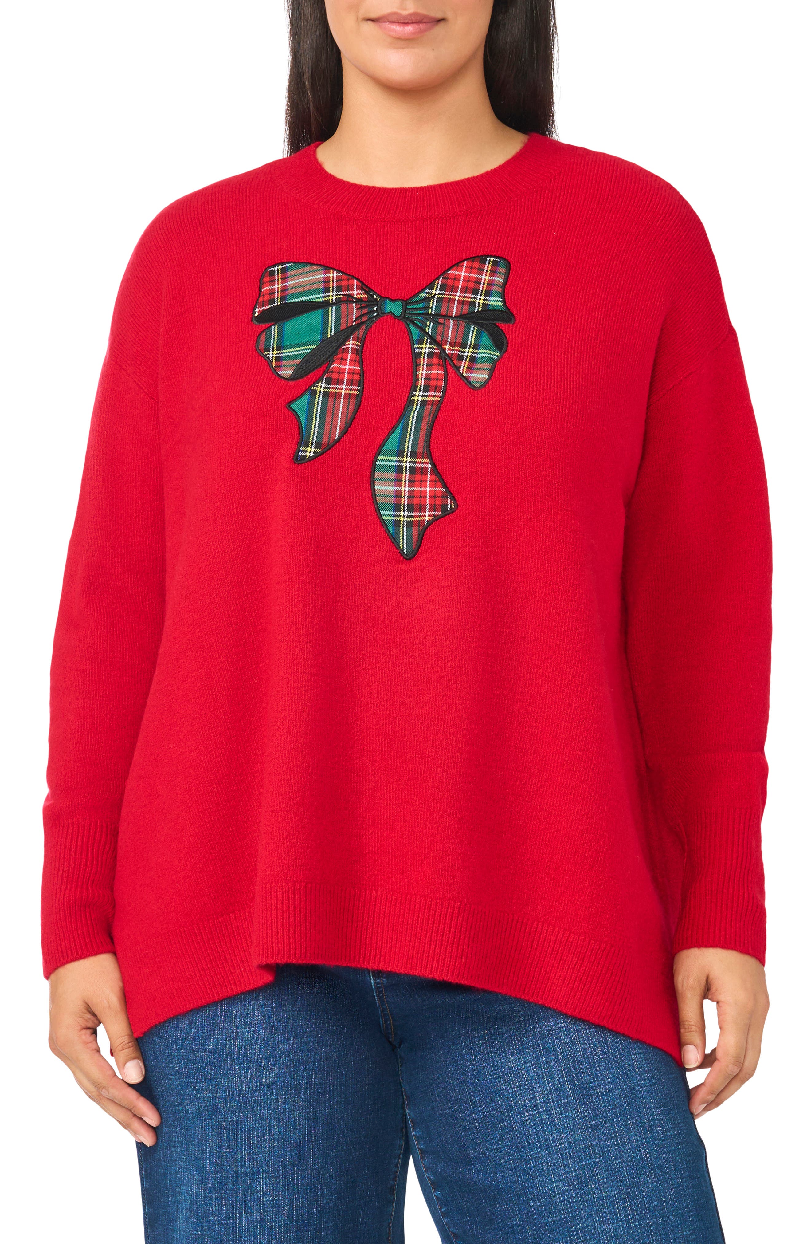 Tartan Bow Crewneck Sweater