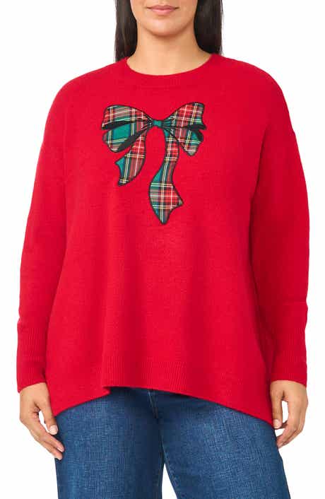 Tartan Bow Crewneck Sweater