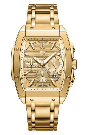 Jbw Men's Echelon Diamond Gold-plated Stainless-steel Watch In 18k Gold