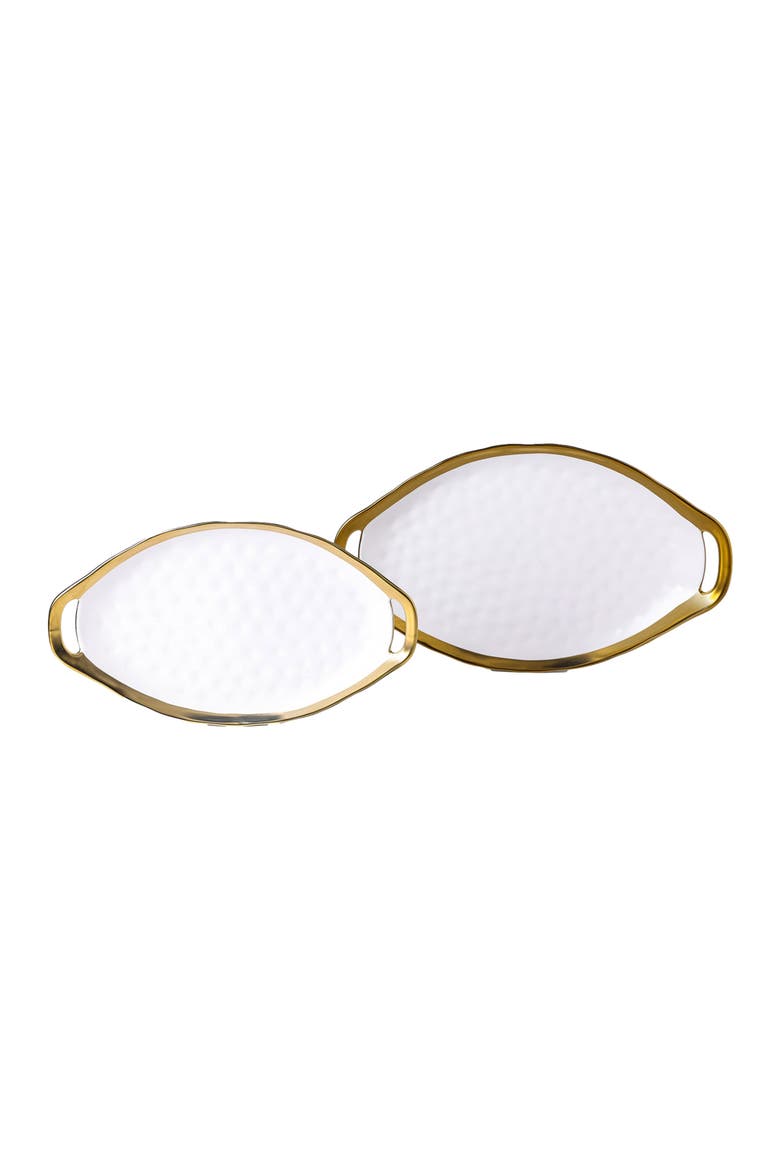 Florian Porcelain 2-Piece Serving Plate Set, Main, color, White
