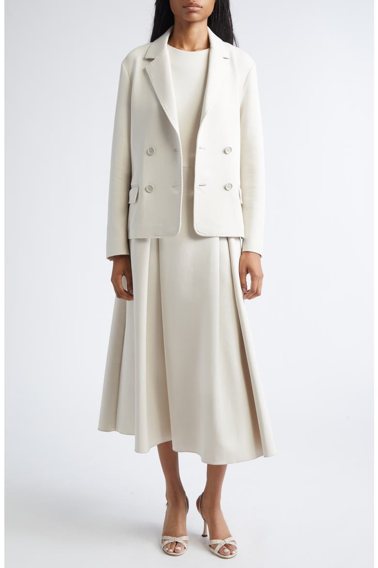 Badia Double Breasted Double Face Jersey Blazer, Alternate, color, BEIGE