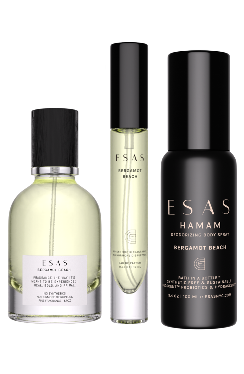 Esas NYC Bergamot Beach Organic Eau de Parfum Gift Set, Main, color, Yellow