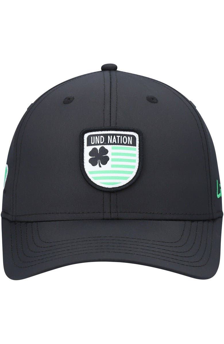 Black Clover Men's Black North Dakota Nation Shield Snapback Hat, Alternate, color, Black