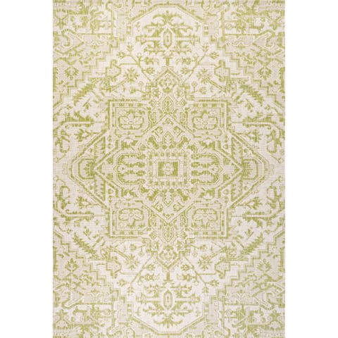 Estrella Bohemian Medallion Textured Weave Indoor/Outdoor Area Rug