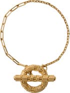 Burberry Check Granulation T-Bar Bracelet