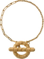 Burberry Check Granulation T-Bar Bracelet