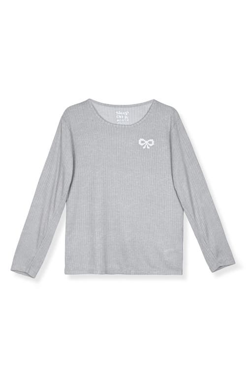 Sleep On It Kids' Whisper Two-piece Hacci Knit Pajamas & Scrunchie Set In Gray