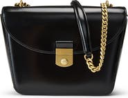 Veronica Beard Double Link Flap Convertible Leather Shoulder Bag