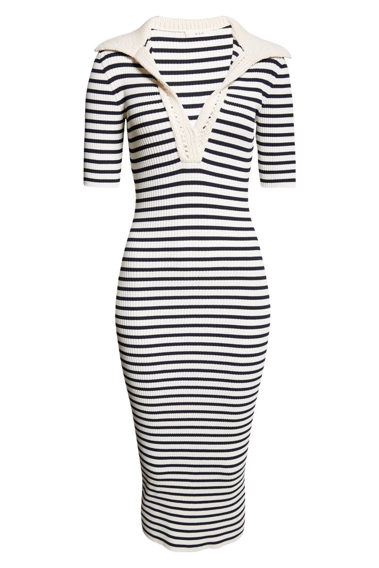 Darcy Stripe Midi Sweater Dress, Alternate, color, NAVY/ BONE