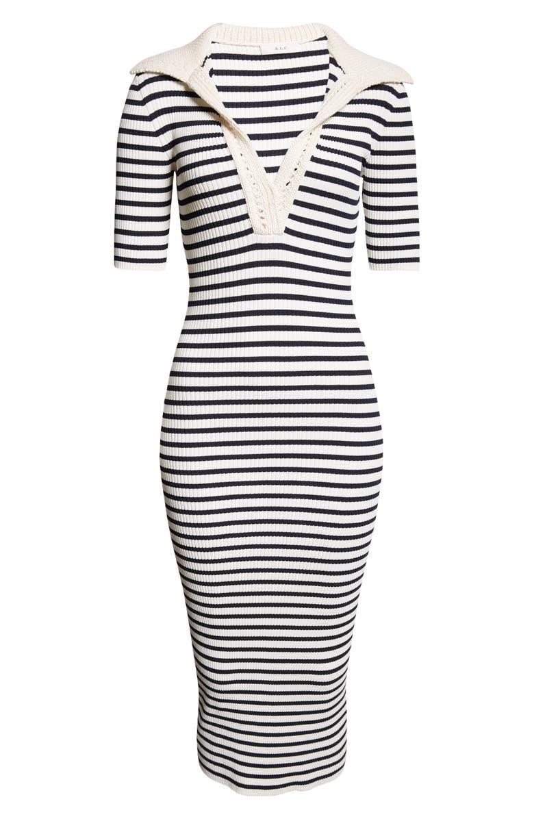 A.L.C. Darcy Stripe Midi Sweater Dress, Alternate, color, 