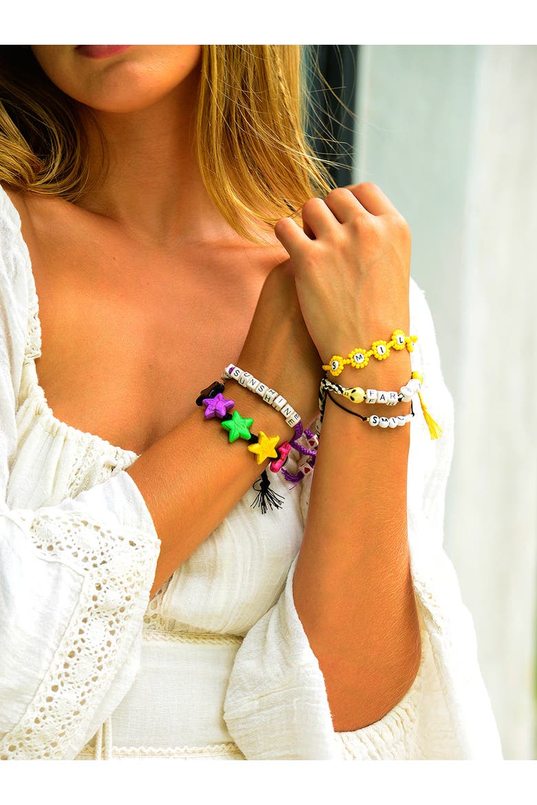 Rainbow Stars Bracelet, Alternate, color, Black