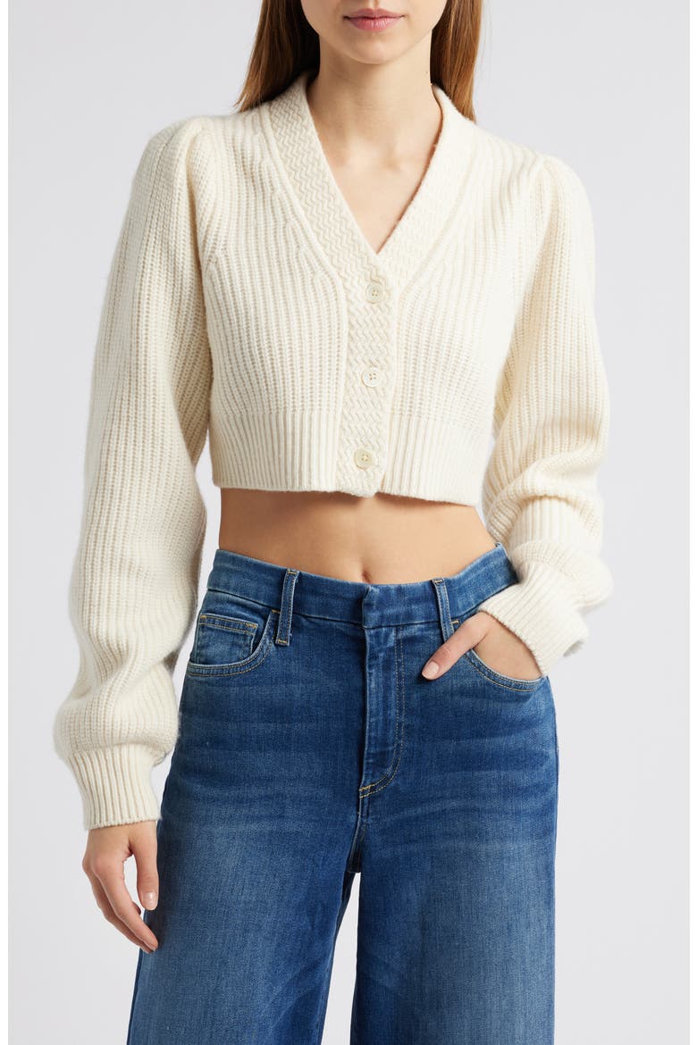 Avignon Wool & Cashmere Crop Cardigan, Main, color, IVORY