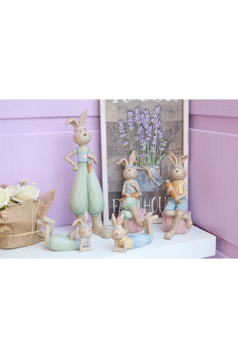 Thinking Bunnies Easter Figurines Assortment of 2, Alternate, color, Brown