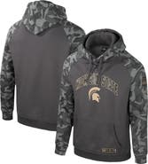 COLOSSEUM Men's Colosseum Charcoal Michigan State Spartans OHT Military Appreciation Camo Raglan Pullover Hoodie