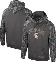 COLOSSEUM Men's Colosseum Charcoal Michigan State Spartans OHT Military Appreciation Camo Raglan Pullover Hoodie