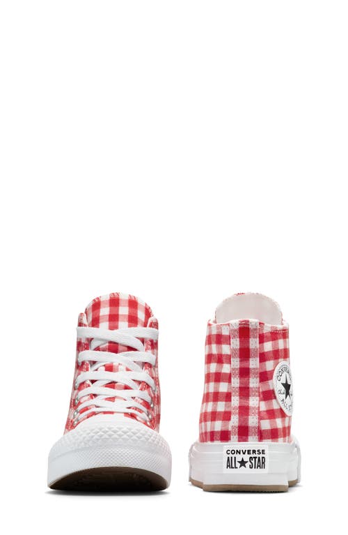 Converse Kids' Chuck Taylor All Star Eva Lift Gingham Canvas High Top Platform Sneaker