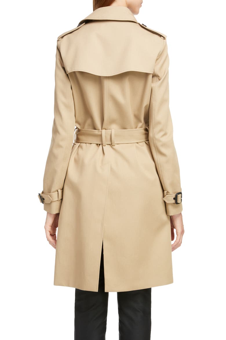 Double Breasted Gabardine Trench Coat, Alternate, color, SABLE