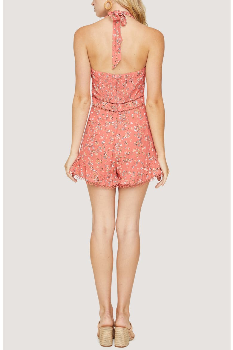 Everyday Adventures Halter Romper, Alternate, color, RED ORANGE CORAL FLORAL MULTI