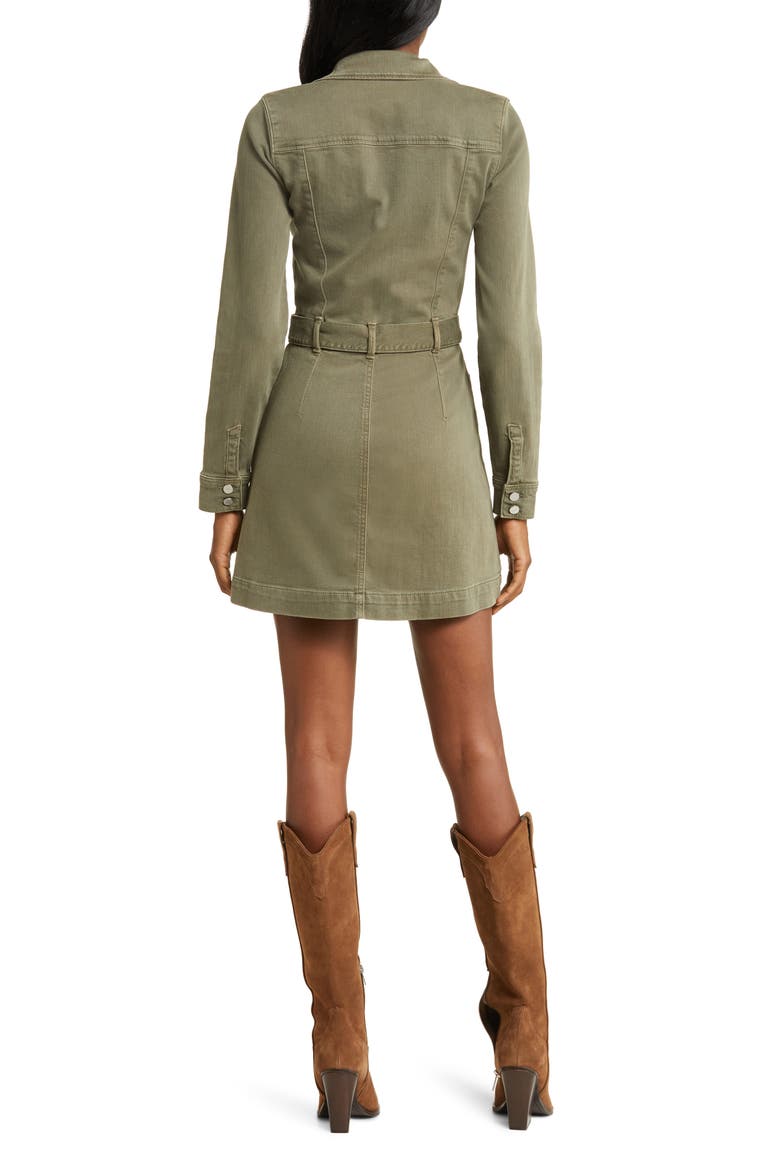 Anessa Belted Long Sleeve Shirtdress, Alternate, color, VINTAGE GREEN FOREST