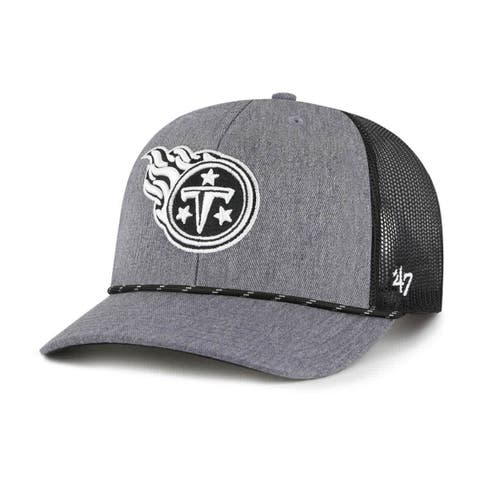 Men's '47 Heather Charcoal Tennessee Titans Carbon Rope Trucker Adjustable Hat