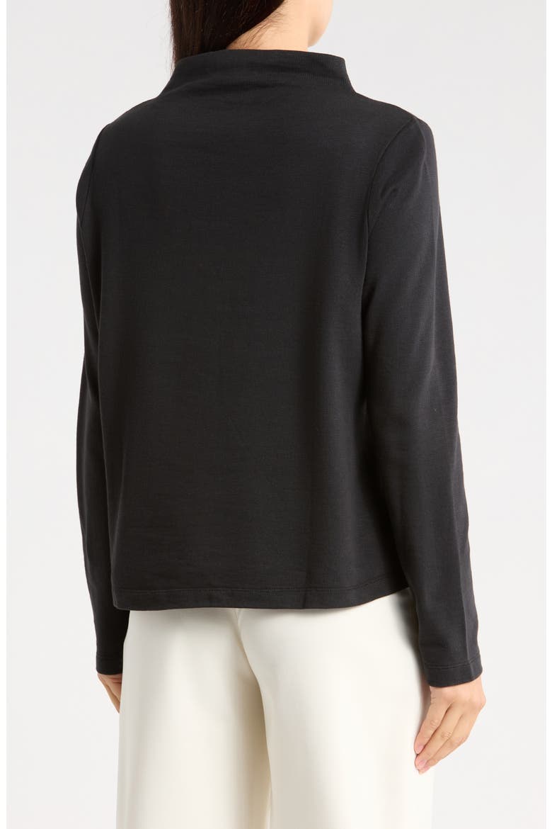 Funnel Neck Organic Cotton Top, Alternate, color, WASHED BLACK