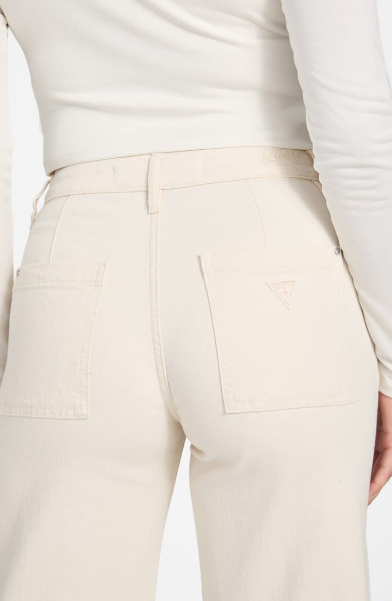 GUESS Zoya High Waist Wide Leg Jeans, Alternate, color, Beige
