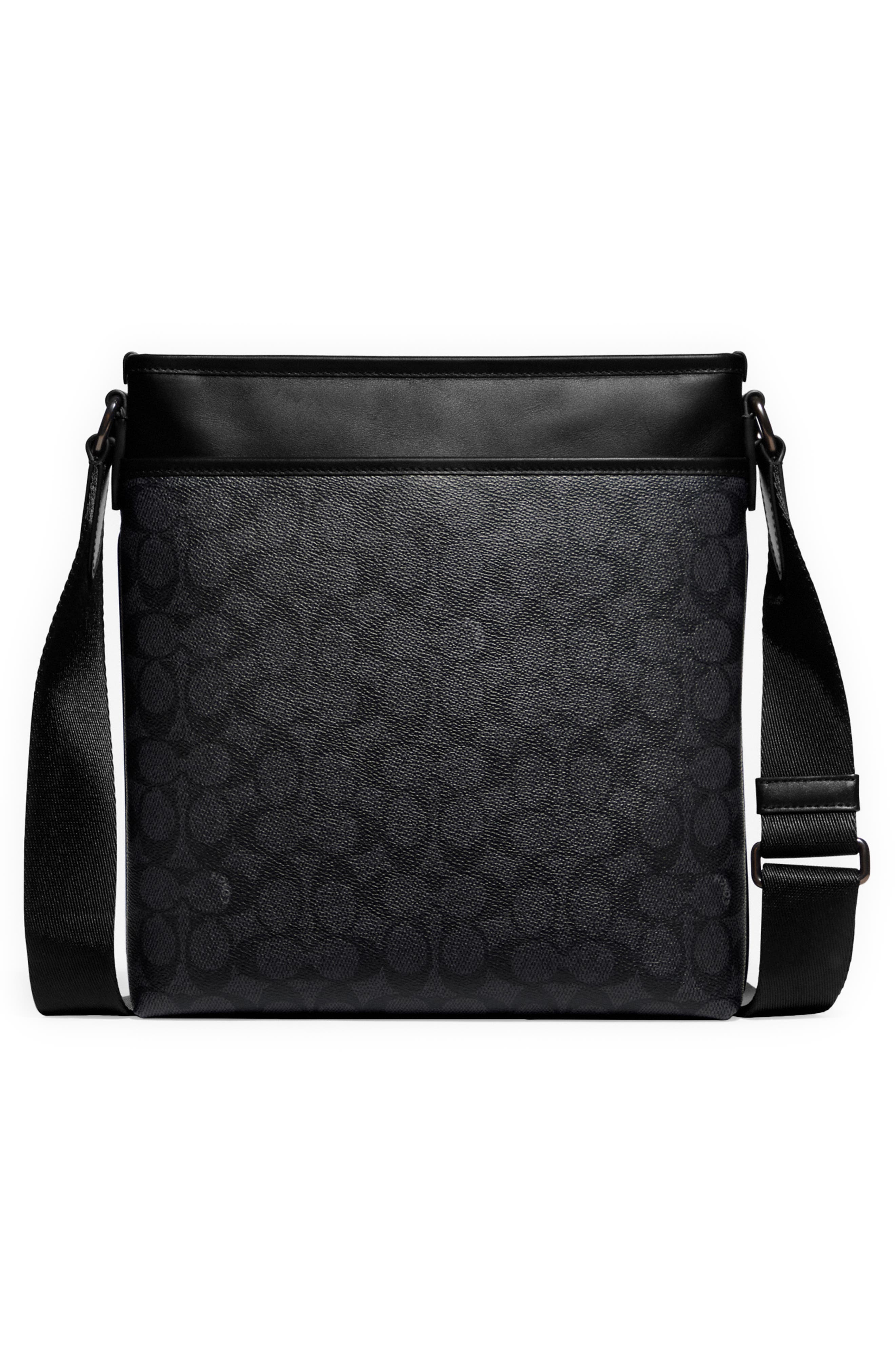 COACH Gotham Slim Signature Coated Canvas & Leather Crossbody Bag, Alternate, color, 