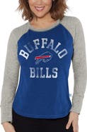 G-III 4HER BY CARL BANKS Women's G-III 4Her by Carl Banks Royal/Heather Gray Buffalo Bills Waffle Knit Raglan Long Sleeve T-Shirt