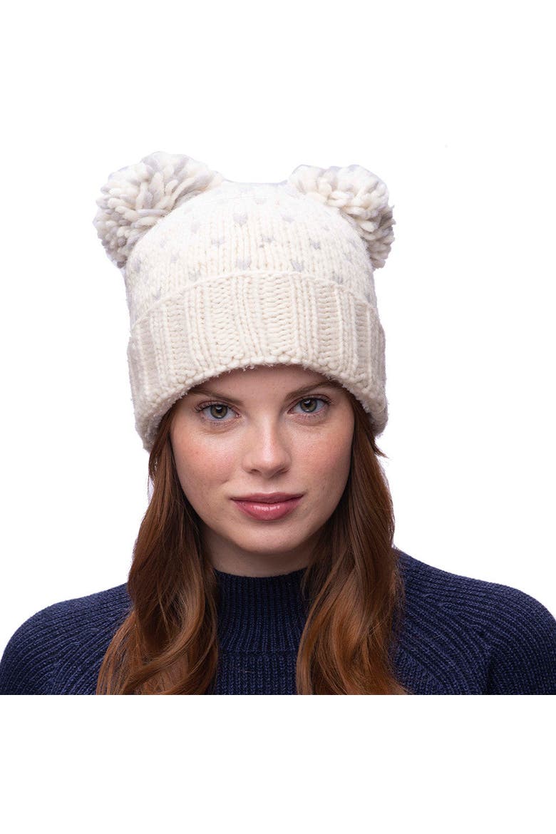 Double Pom Kira Hat, Alternate, color, Burgundy